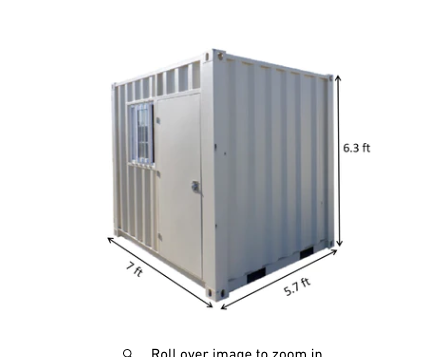 7ft Small Cubic Shipping Container with Window and Man Door
