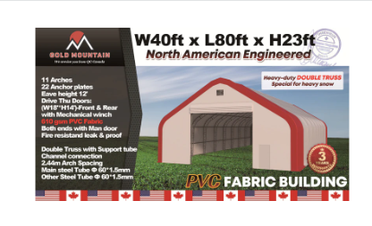 Skore Industrial Double Truss Storage Shelter W40'xL80'xH23'