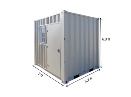 7ft Small Cubic Shipping Container with Window and Man Door