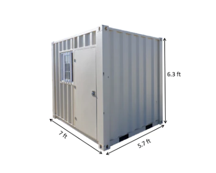 8ft Small Cubic Shipping Container with Window and Man Door