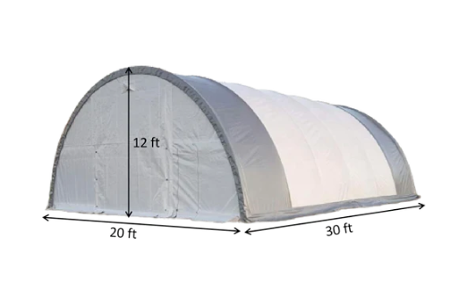 Single Truss Arch Storage Shelter W40'xL80'xH20'