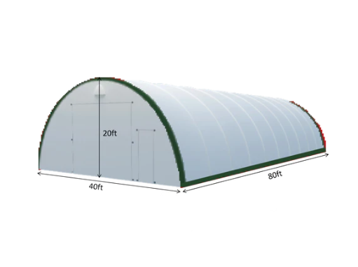 Single Truss Arch Storage Shelter W40'xL80'xH20'